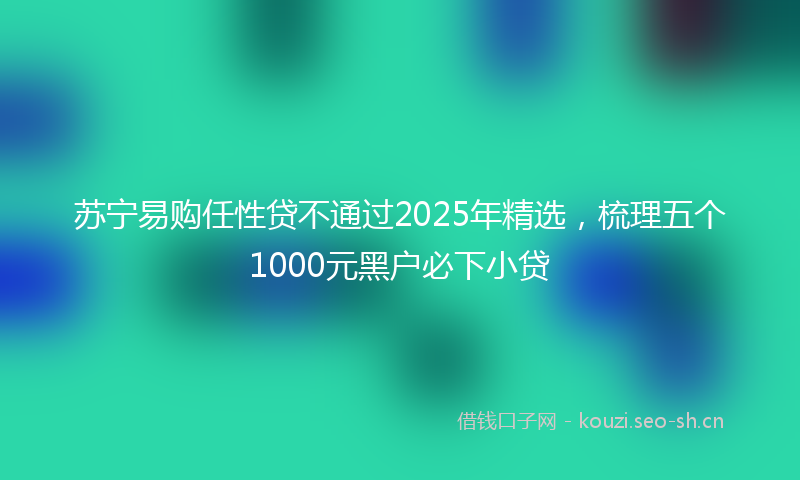 苏宁易购任性贷不通过2025年精选，梳理五个1000元黑户必下小贷