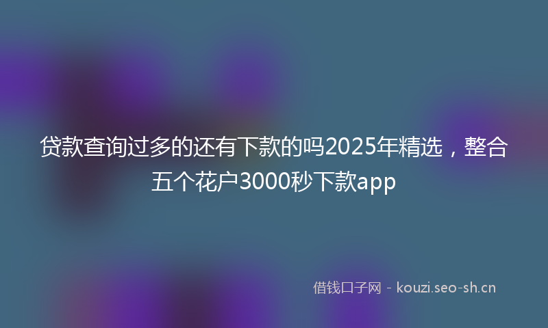 贷款查询过多的还有下款的吗2025年精选，整合五个花户3000秒下款app