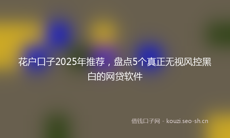 花户口子2025年推荐，盘点5个真正无视风控黑白的网贷软件