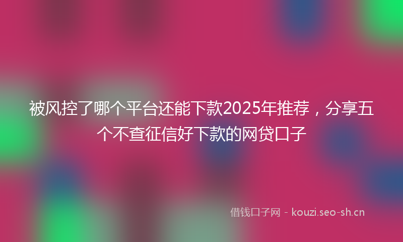 被风控了哪个平台还能下款2025年推荐，分享五个不查征信好下款的网贷口子