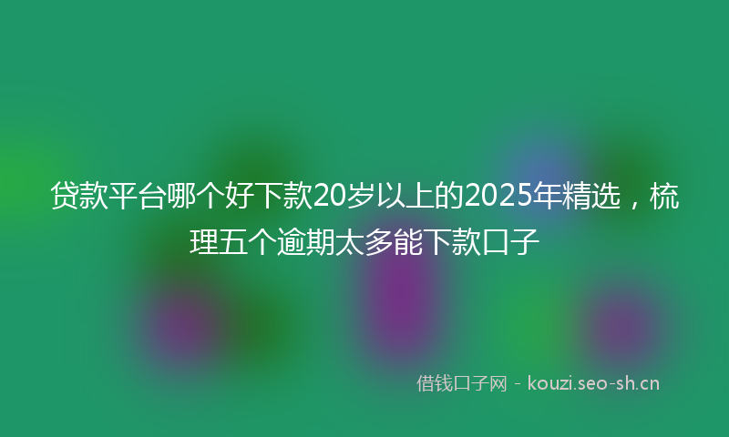 贷款平台哪个好下款20岁以上的2025年精选，梳理五个逾期太多能下款口子