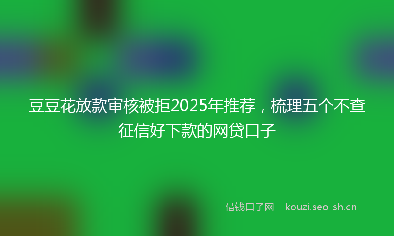 豆豆花放款审核被拒2025年推荐，梳理五个不查征信好下款的网贷口子