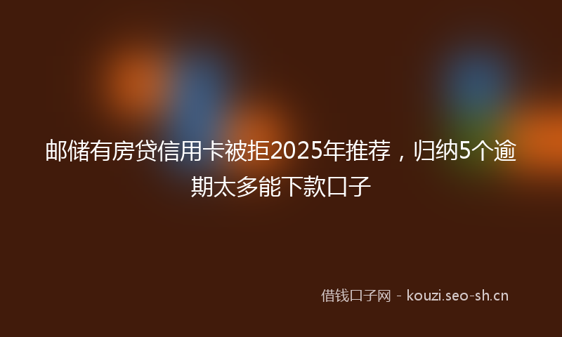 邮储有房贷信用卡被拒2025年推荐，归纳5个逾期太多能下款口子