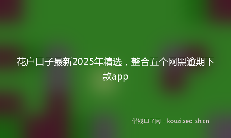 花户口子最新2025年精选，整合五个网黑逾期下款app