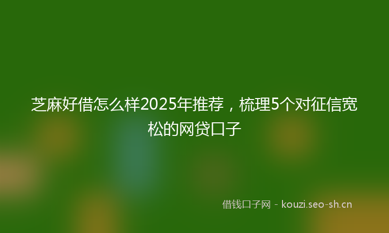 芝麻好借怎么样2025年推荐，梳理5个对征信宽松的网贷口子
