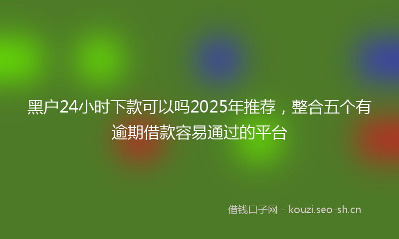黑户24小时下款可以吗2025年推荐，整合五个有逾期借款容易通过的平台