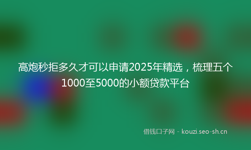 高炮秒拒多久才可以申请2025年精选，梳理五个1000至5000的小额贷款平台