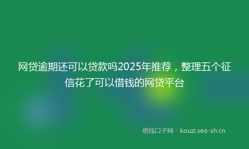 网贷逾期还可以贷款吗2025年推荐，整理五个征信花了可以借钱的网贷平台