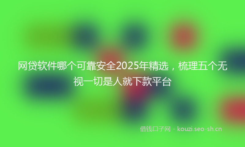 网贷软件哪个可靠安全2025年精选，梳理五个无视一切是人就下款平台