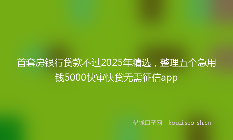 首套房银行贷款不过2025年精选，整理五个急用钱5000快审快贷无需征信app
