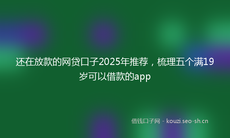 还在放款的网贷口子2025年推荐，梳理五个满19岁可以借款的app