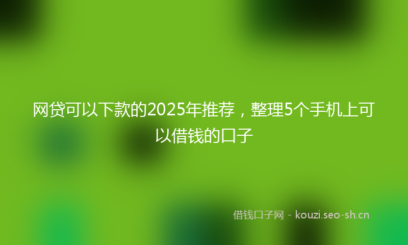网贷可以下款的2025年推荐，整理5个手机上可以借钱的口子