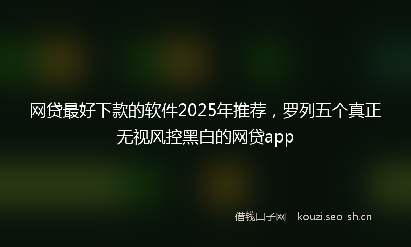 网贷最好下款的软件2025年推荐，罗列五个真正无视风控黑白的网贷app