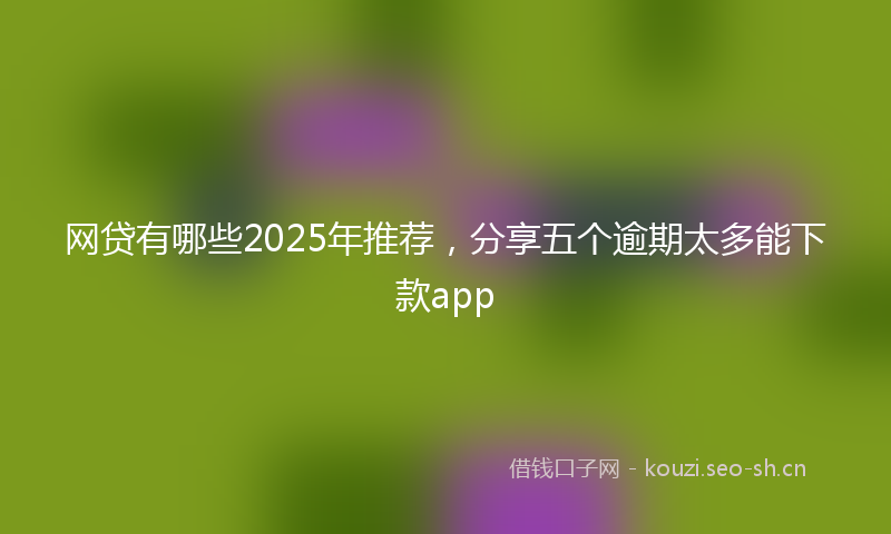网贷有哪些2025年推荐，分享五个逾期太多能下款app