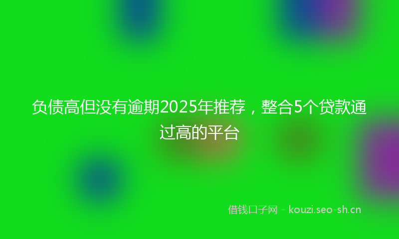 负债高但没有逾期2025年推荐，整合5个贷款通过高的平台