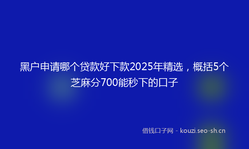 黑户申请哪个贷款好下款2025年精选，概括5个芝麻分700能秒下的口子