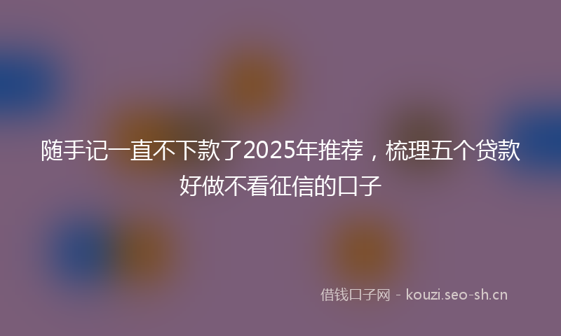 随手记一直不下款了2025年推荐，梳理五个贷款好做不看征信的口子