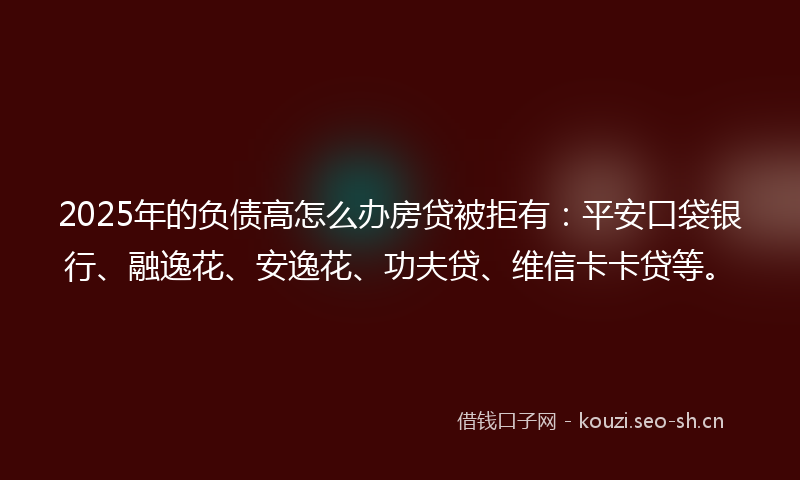2025年的负债高怎么办房贷被拒有：平安口袋银行、融逸花、安逸花、功夫贷、维信卡卡贷等。
