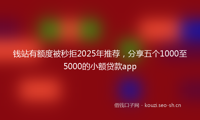 钱站有额度被秒拒2025年推荐，分享五个1000至5000的小额贷款app