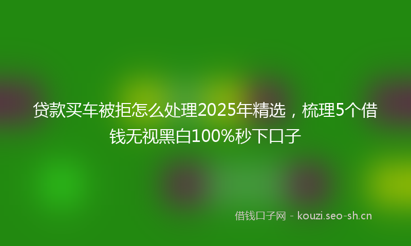 贷款买车被拒怎么处理2025年精选，梳理5个借钱无视黑白100%秒下口子
