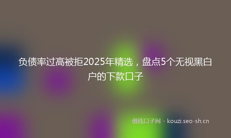 负债率过高被拒2025年精选，盘点5个无视黑白户的下款口子