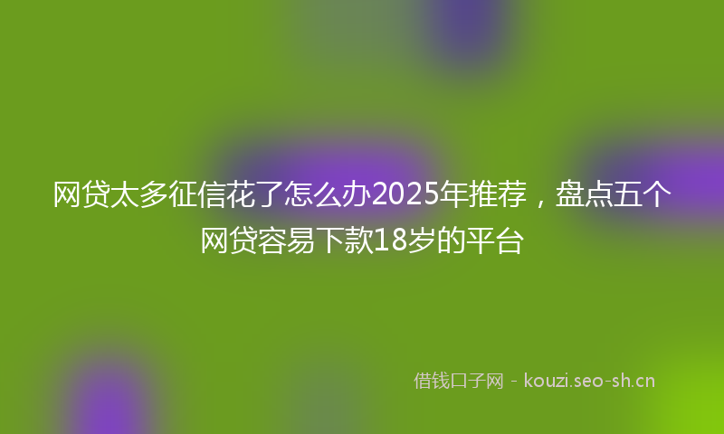 网贷太多征信花了怎么办2025年推荐，盘点五个网贷容易下款18岁的平台