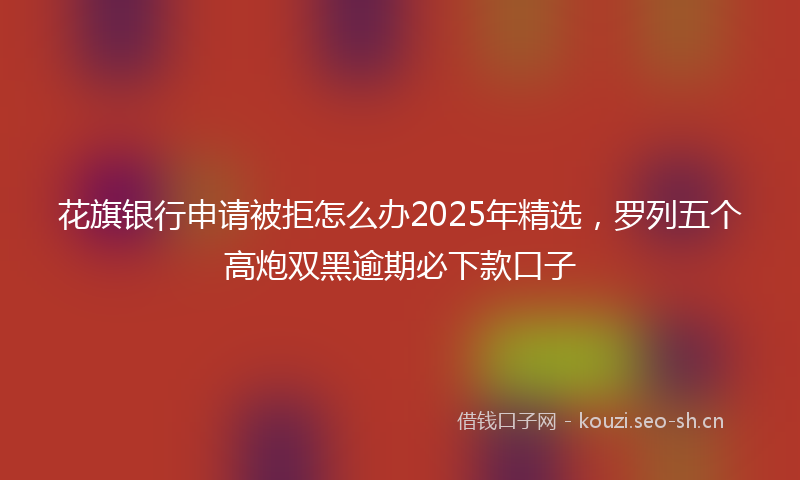 花旗银行申请被拒怎么办2025年精选，罗列五个高炮双黑逾期必下款口子