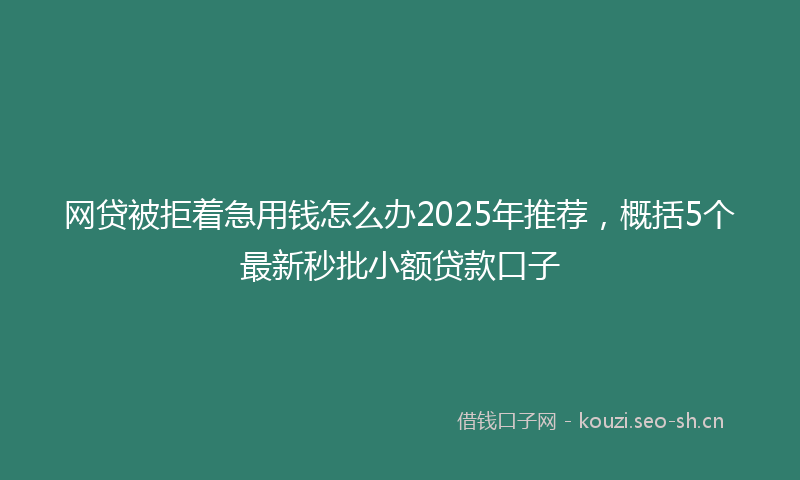 网贷被拒着急用钱怎么办2025年推荐，概括5个最新秒批小额贷款口子