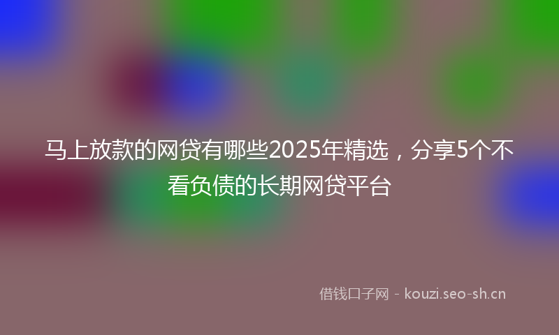 马上放款的网贷有哪些2025年精选，分享5个不看负债的长期网贷平台