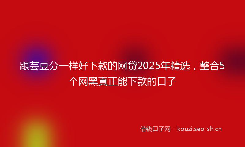 跟芸豆分一样好下款的网贷2025年精选，整合5个网黑真正能下款的口子