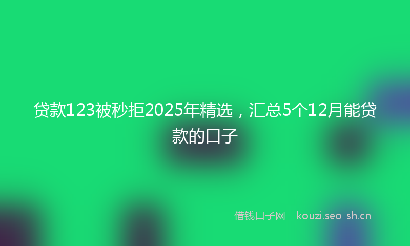 贷款123被秒拒2025年精选，汇总5个12月能贷款的口子