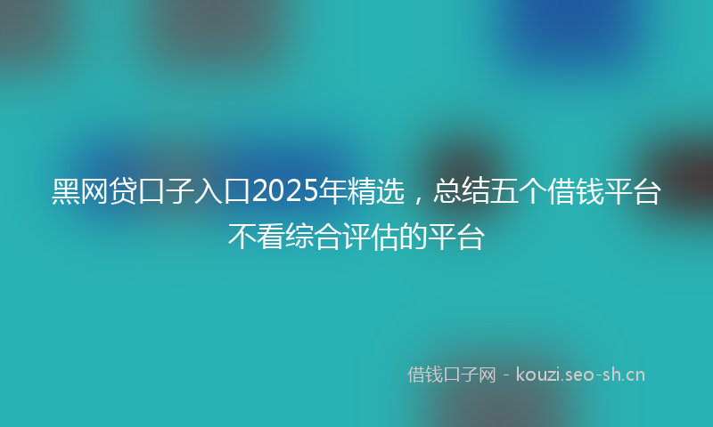 黑网贷口子入口2025年精选，总结五个借钱平台不看综合评估的平台