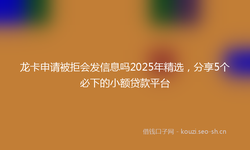 龙卡申请被拒会发信息吗2025年精选，分享5个必下的小额贷款平台